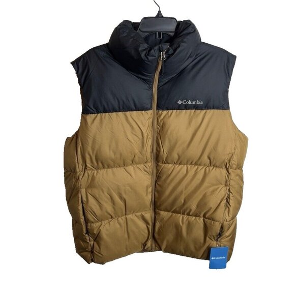 Columbia $160 Puffect II Vest Delta Black Men's Size S Water Resistant